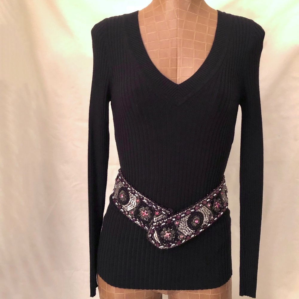 Vintage Hand Beaded & Bedazzled Encrusted Belt
